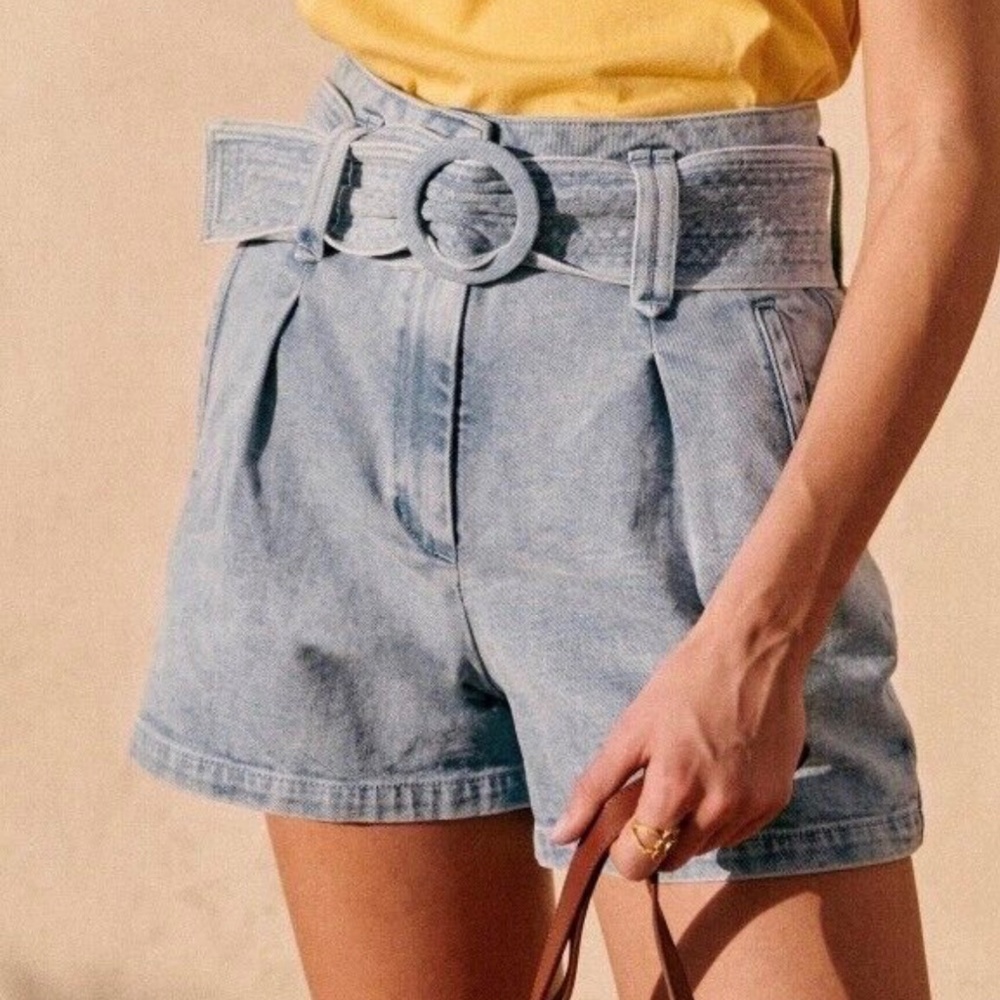 New WO Tags Sezane Deia / Rome Shorts Bleu Snow